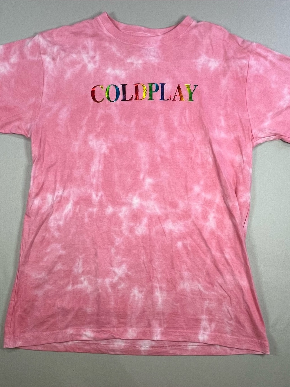 Coldplay Music Of The Spheres World Tour Pink Tie Dye Concert T-Shirt Sz Medium